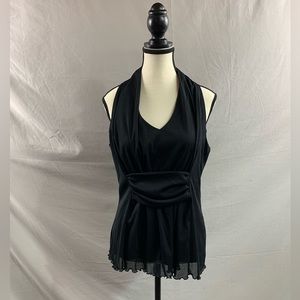 Black Sleeveless Chiffon Top